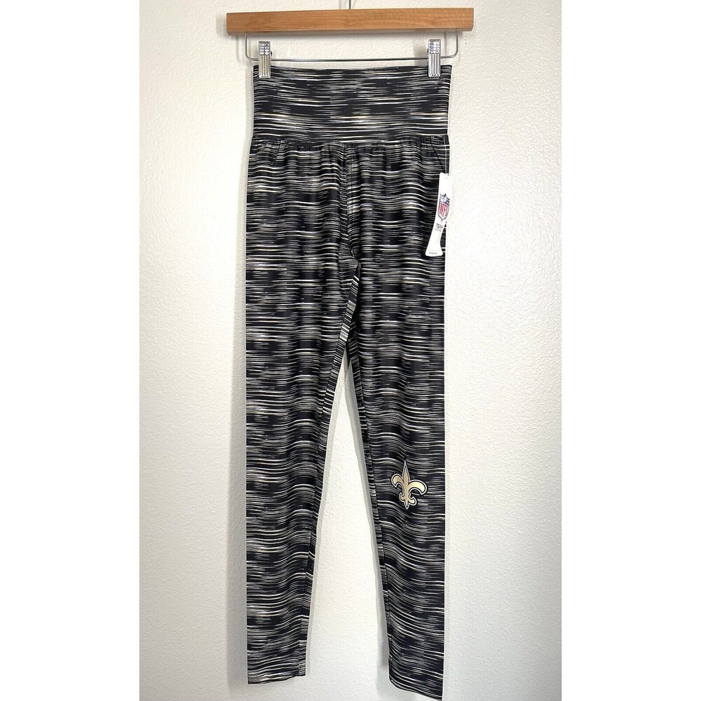 NWT New Orleans Saints Women's Space Dye Leggings Size Small S‎ Black Gold